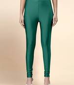 LightGreen Microfiber elastane stretch soft churidar length leggings with ultrasoft waistband