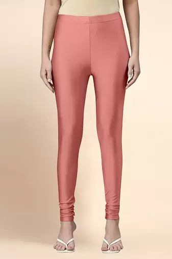 LightPink Microfiber elastane stretch soft churidar length leggings with ultrasoft waistband