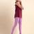 Lilac Microfiber elastane stretch soft churidar length leggings with ultrasoft waistband