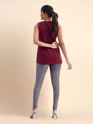 Mud Microfiber elastane stretch soft churidar length leggings with ultrasoft waistband 2