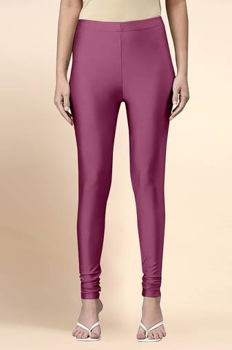 OnionPink Microfiber elastane stretch soft churidar length leggings with ultrasoft waistband