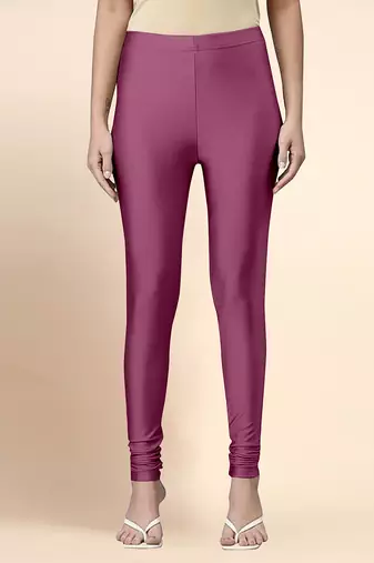 OnionPink Microfiber elastane stretch soft churidar length leggings with ultrasoft waistband