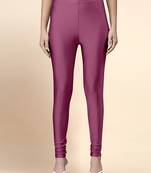 OnionPink Microfiber elastane stretch soft churidar length leggings with ultrasoft waistband