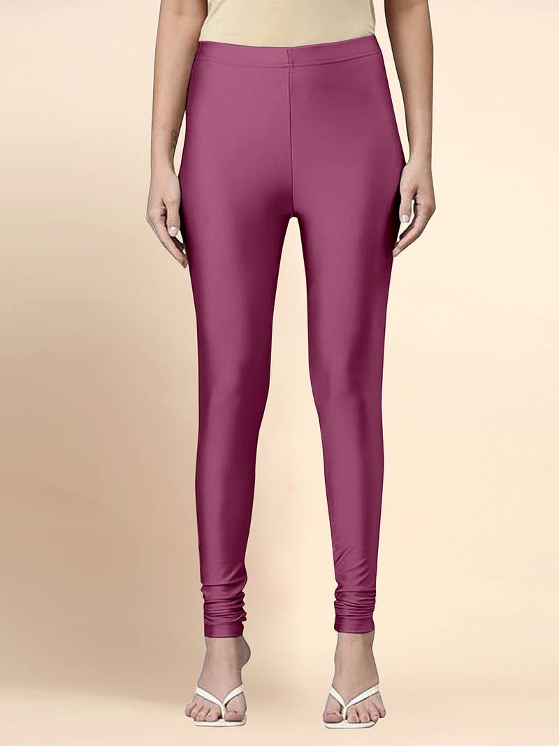 OnionPink Microfiber elastane stretch soft churidar length leggings with ultrasoft waistband