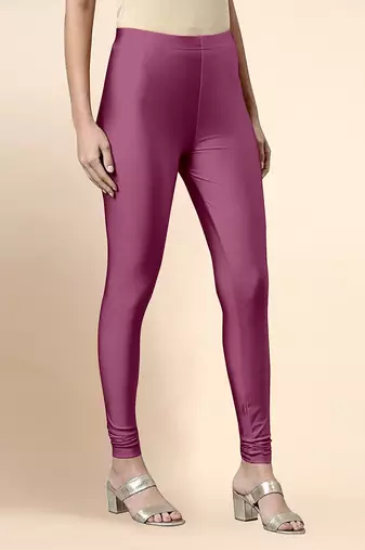 OnionPink Microfiber elastane stretch soft churidar length leggings with ultrasoft waistband