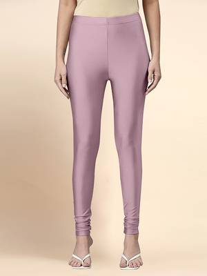 OrchidPink Microfiber elastane stretch soft churidar length leggings with ultrasoft waistband 1
