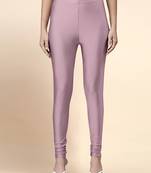 OrchidPink Microfiber elastane stretch soft churidar length leggings with ultrasoft waistband