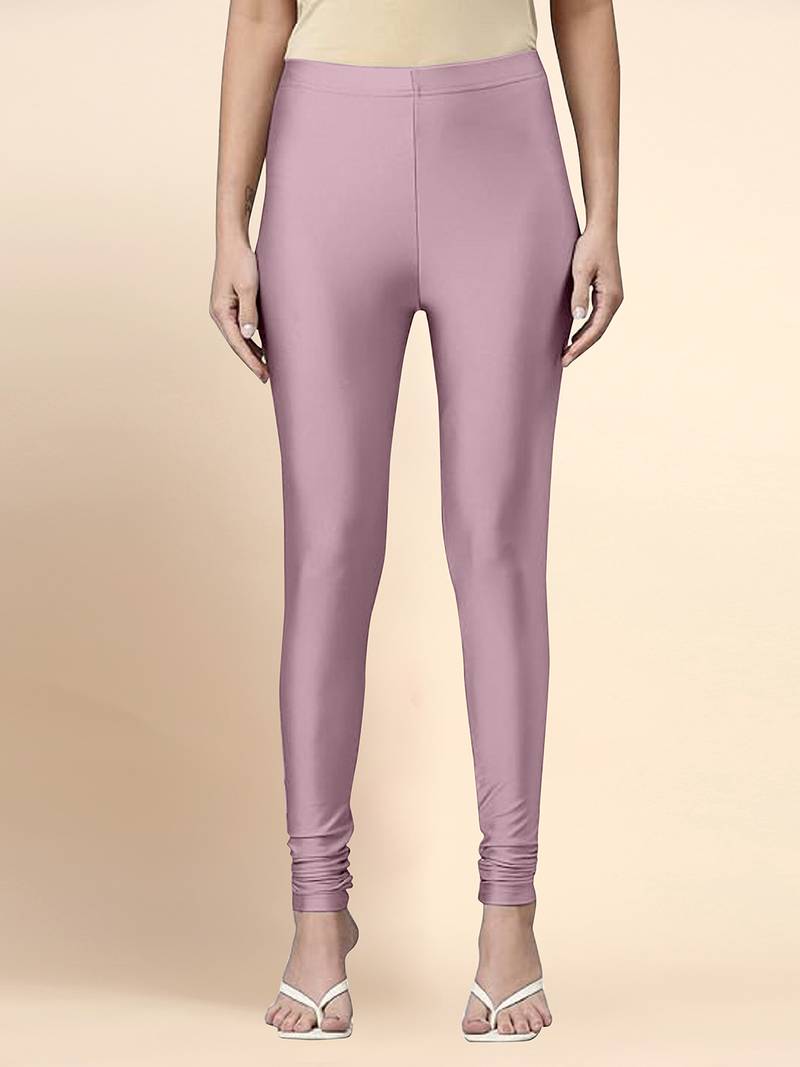 OrchidPink Microfiber elastane stretch soft churidar length leggings with ultrasoft waistband