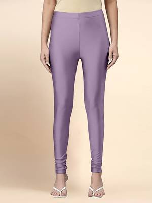 PalePurple Microfiber elastane stretch soft churidar length leggings with ultrasoft waistband 1