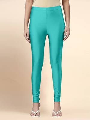 SeaGreen Microfiber elastane stretch soft churidar length leggings with ultrasoft waistband 1