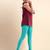SeaGreen Microfiber elastane stretch soft churidar length leggings with ultrasoft waistband