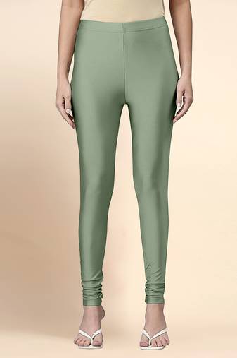 SteelGreen Microfiber elastane stretch soft churidar length leggings with ultrasoft waistband