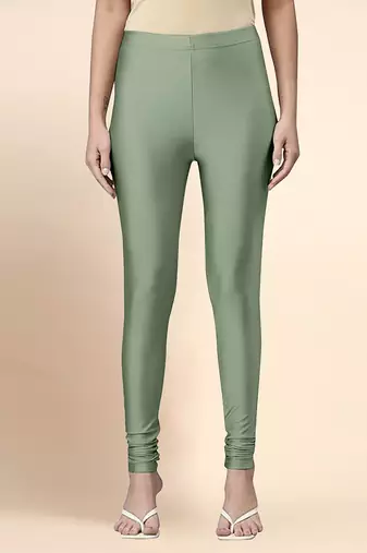 SteelGreen Microfiber elastane stretch soft churidar length leggings with ultrasoft waistband