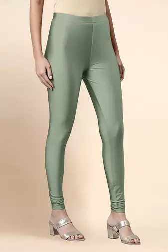 SteelGreen Microfiber elastane stretch soft churidar length leggings with ultrasoft waistband