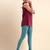 Teal Microfiber elastane stretch soft churidar length leggings with ultrasoft waistband