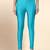 Turquoise Microfiber elastane stretch soft churidar length leggings with ultrasoft waistband