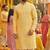Men’s heavy rayon yellow embroidered kurta with cotton pyjama