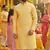 Men's  heavy rayon yellow embroidered kurta with cotton pyjama