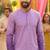 Men   s heavy rayon purple embroidered kurta with cotton pyjama