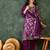 purple embroidered chinon silk straight kurta pant and dupatta set