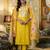 yellow embroidered viscose rayon straight kurta pant and dupatta set