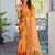  orange fancy print bandhani saree  heavy moss chiffon with heavy work blouse