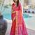 pink fancy print bandhani saree  heavy moss chiffon with heavy work blouse