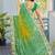  green fancy print bandhani saree  heavy moss chiffon with heavy work blouse