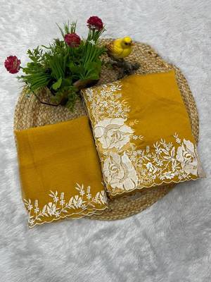mustard candy crush silk saree 4
