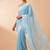 sky blue candy crush silk saree