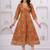 Mustard cotton printed dress