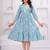 Sky-blue cotton printed dress