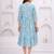 Sky-blue cotton printed dress