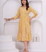 Yellow cotton printed dress