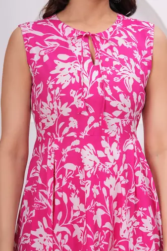 Pink cotton printed dress