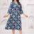 Blue cotton printed dress