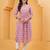 Pink pure cotton printed kurta