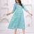 Sky-blue cotton printed dress