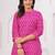 Pink pure cotton printed kurta
