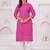 Pink pure cotton printed kurta