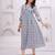 Blue cotton printed dress