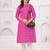 Pink pure cotton printed kurta