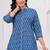 Blue pure cotton printed kurta
