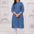 Blue pure cotton printed kurta
