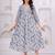 Blue cotton printed dress