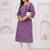 Lavender pure cotton printed kurta
