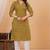 Mustard pure cotton printed kurta