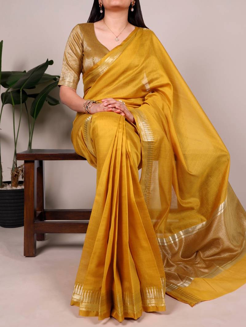 Festive elegance in cotton silk zari weave