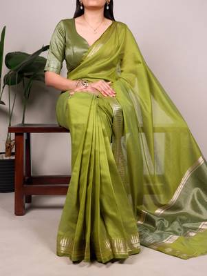 Festive elegance in cotton silk zari weave 1