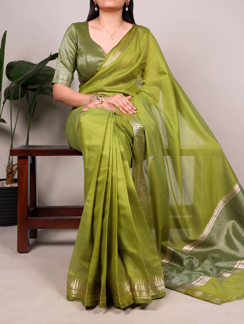 Festive elegance in cotton silk zari weave